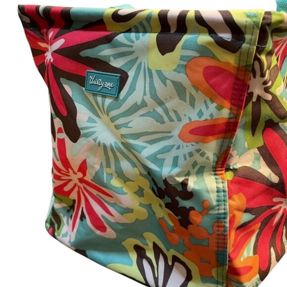 Thirty One Deluxe Utility Tote Daisy Craze Organizer Car Trunk Floral Collapse - Picture 3 of 11